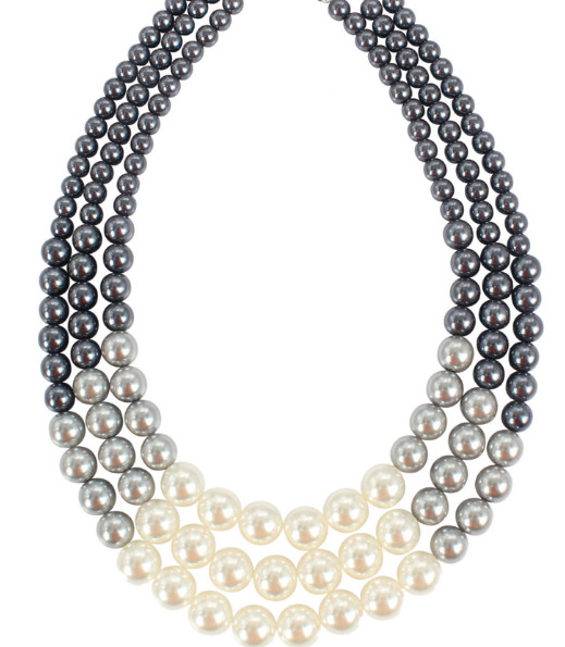 3 rows 3-10mm natural south sea genuine white black multicolor pearl necklace