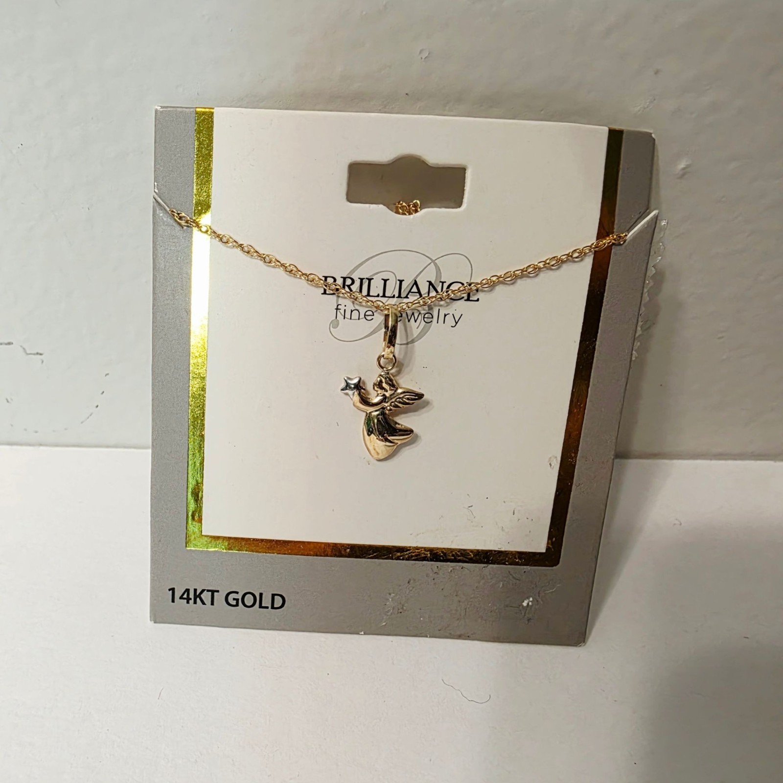 14K Yellow Gold Filled Angel With Star Pendant Necklace Brilliance Fine Jewelry