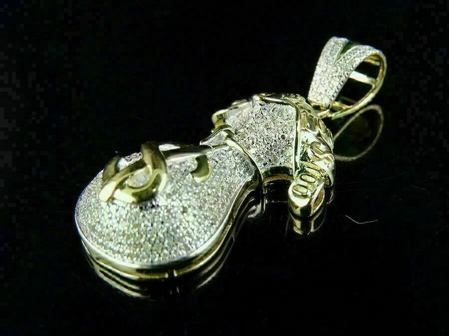 2Ct Round Cut Diamond Dollar Money Bag Charm Pendant For 14k Yellow Gold Over