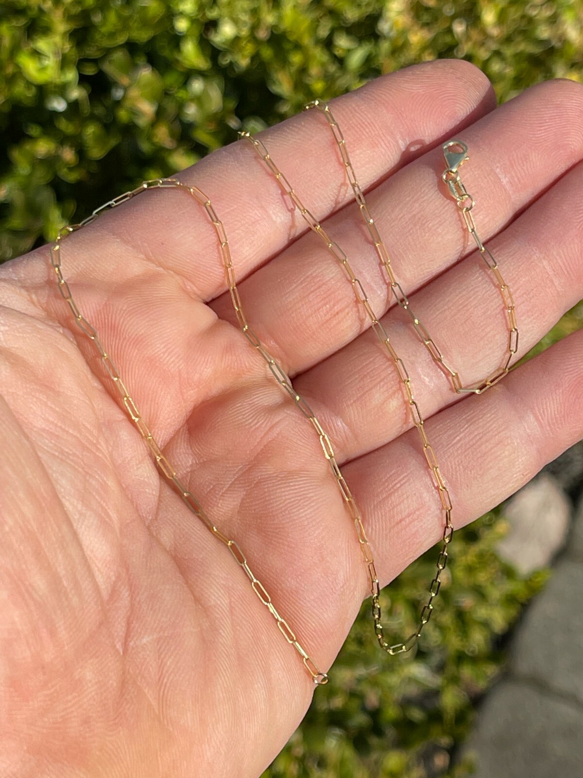 Solid 14k Yellow Gold Paperclip Rolo Chain 1.5mm Necklace 16″-24″ Paper Clip