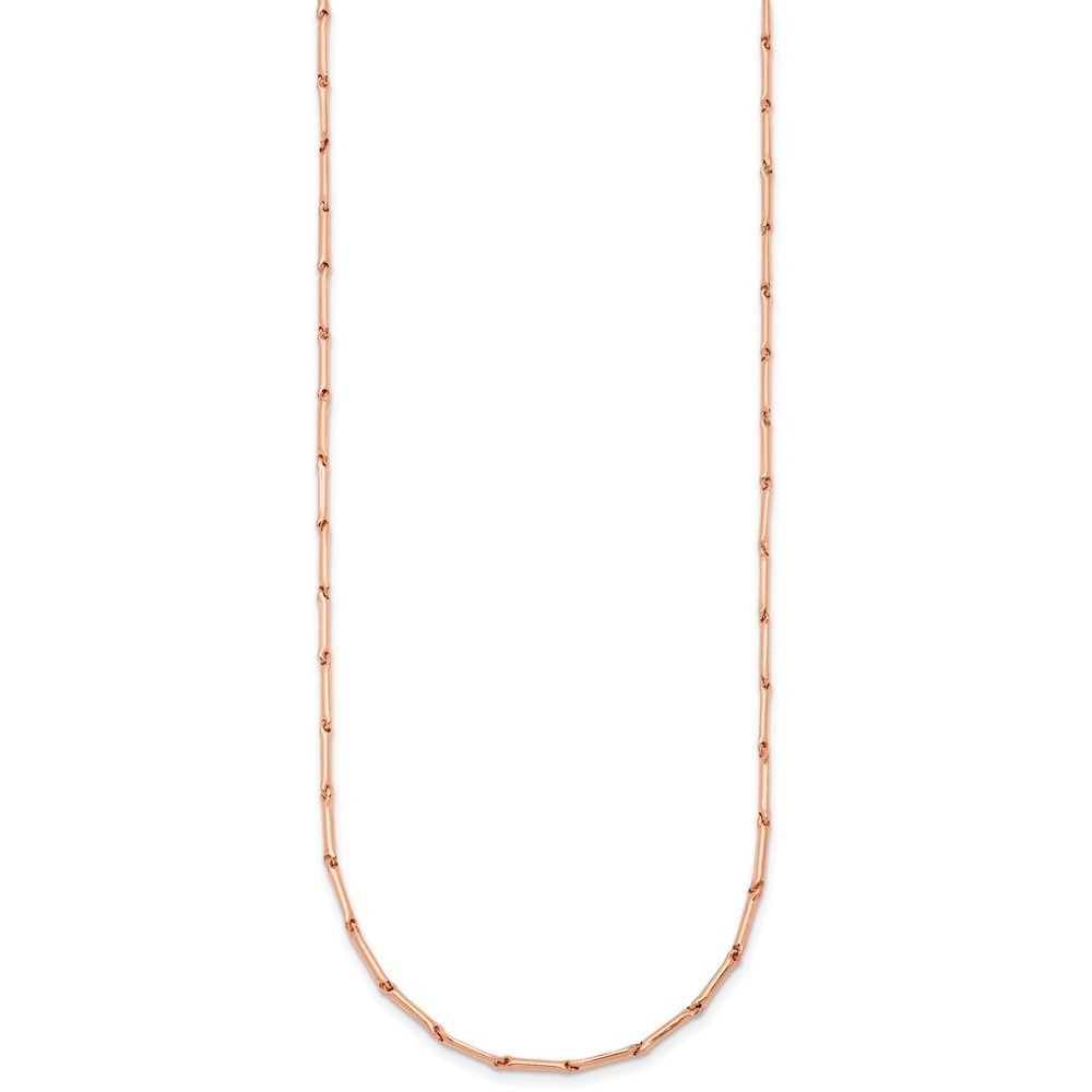14K Rose Gold Polished Bar Link Chain Necklace 23.5″