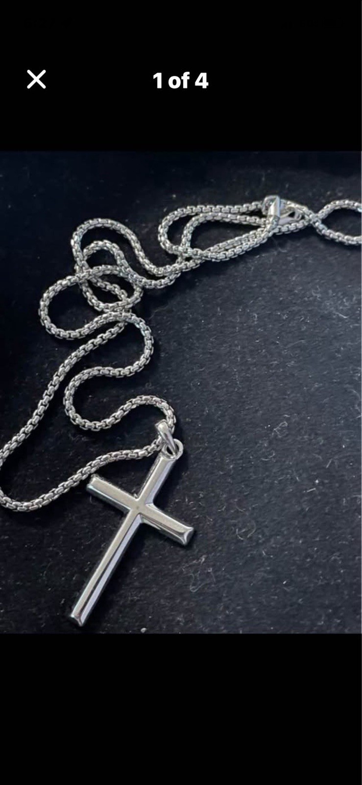 mens cross pendant necklace sterling silver 925