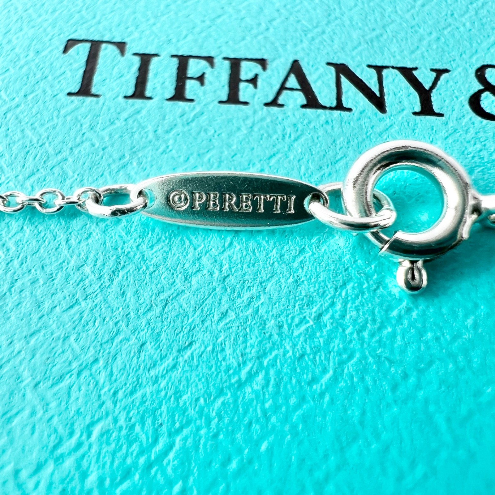 TIFFANY & Co Elsa Peretti Double Open Heart Silver Small Rose Gold Mini Necklace