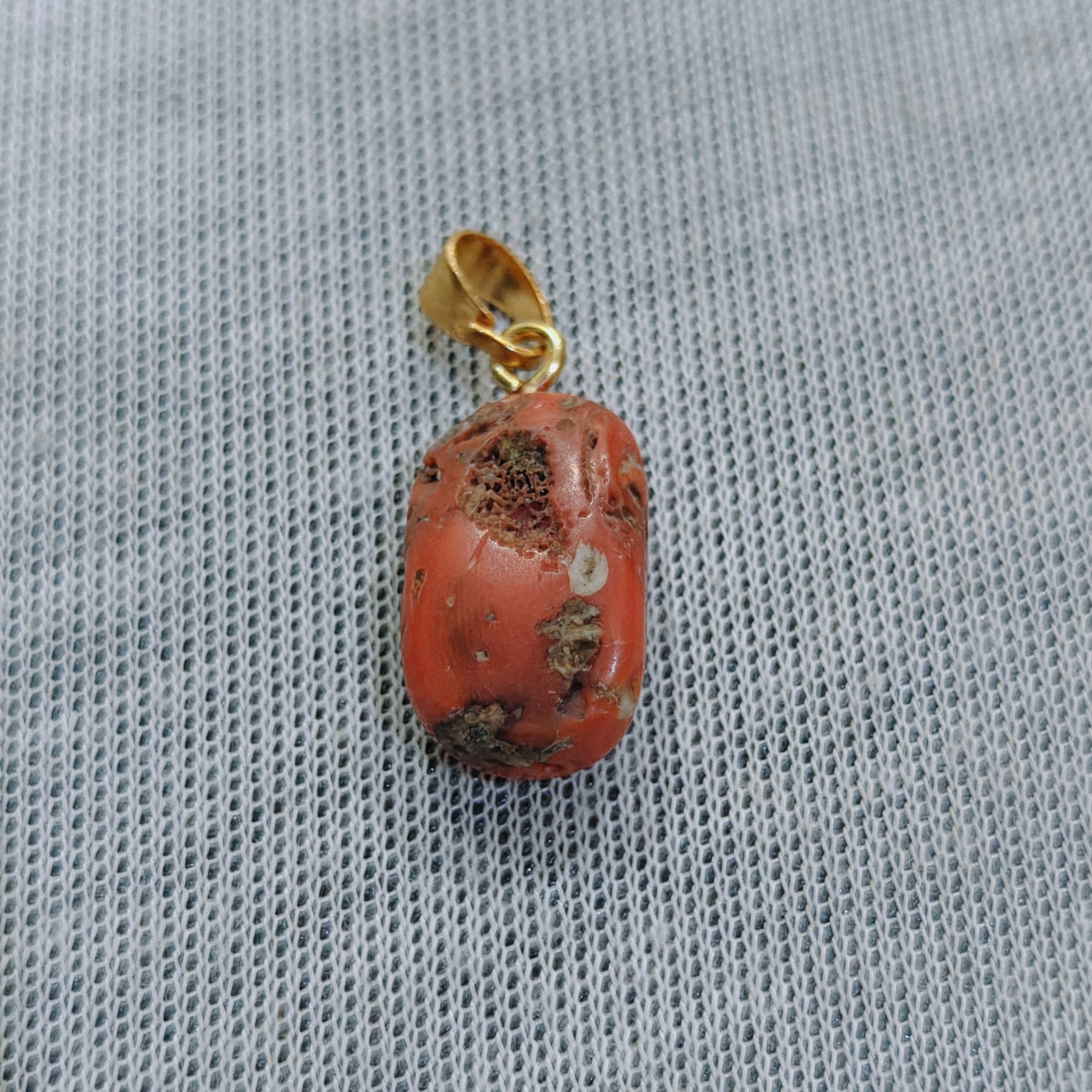 Natural Red Coral Bead Necklace Pendant Handmade Gift Jewelry