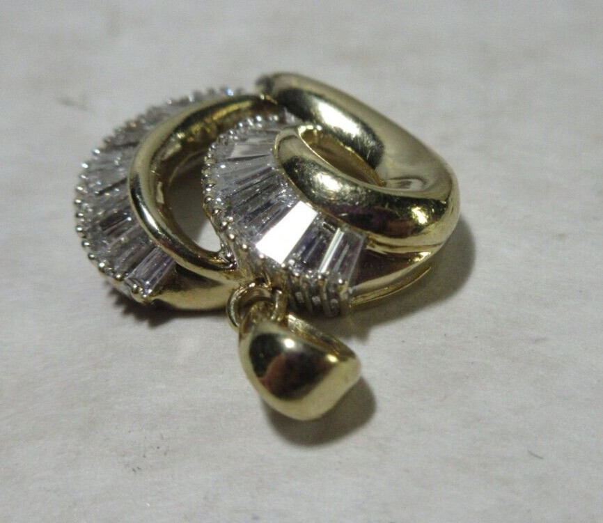 14k yellow/white gold pendent 4.2gr .5 tcw diamond nice item 18mm wide 19mm tall