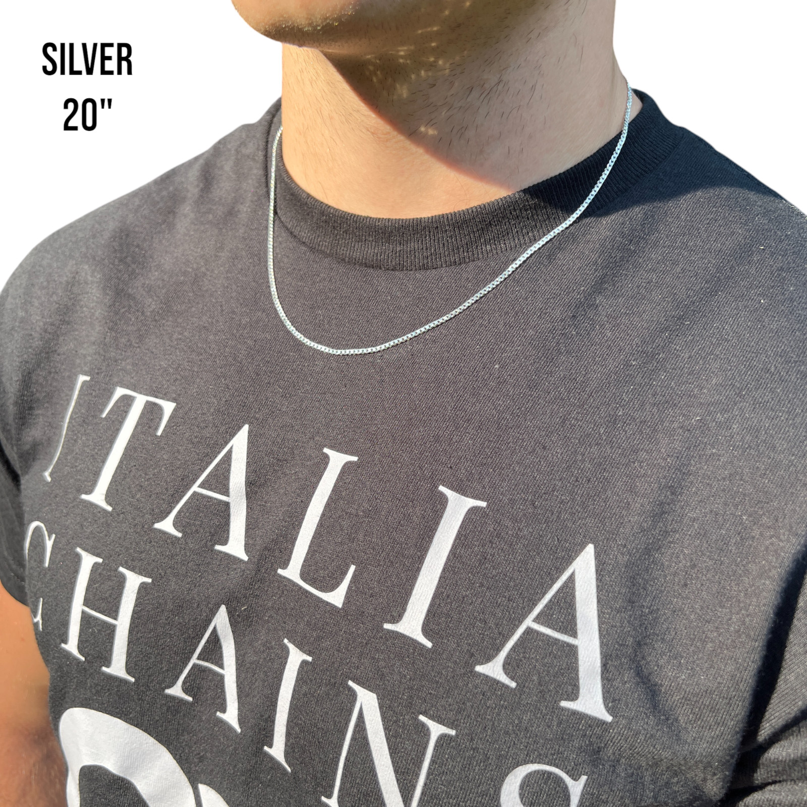 2mm Curb Link Chain – Real Solid 925 Sterling Silver Or 14k Gold Vermeil ITALY