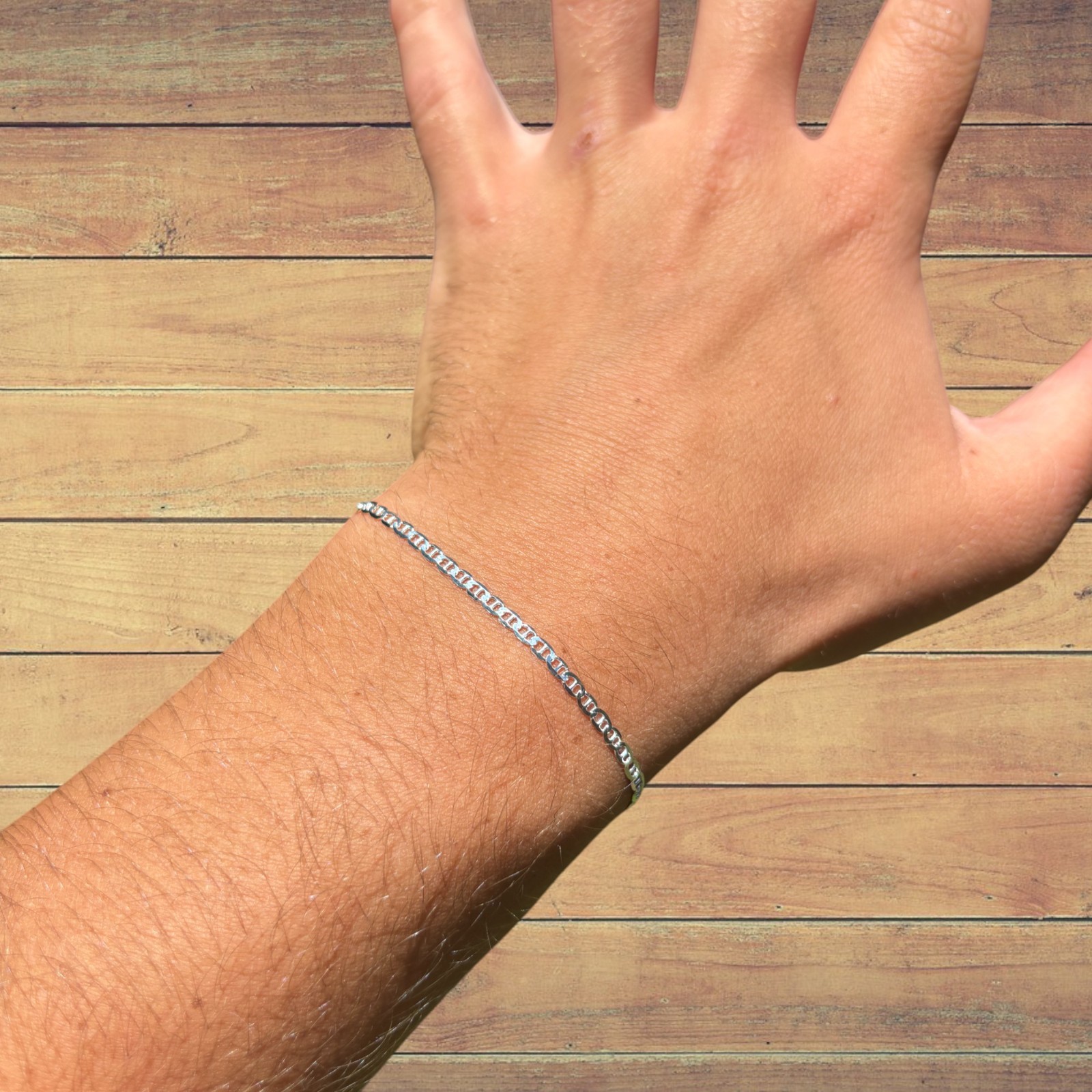 2.5mm Mariner Bracelet – Real Solid 925 Sterling Silver Or 14k Gold Vermeil