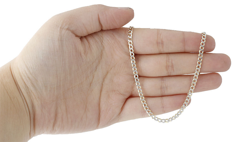 1/10th 10K Yellow Gold 3.30mm Diamond Cut Curb Cuban Chain Necklace 16- 24 Inch