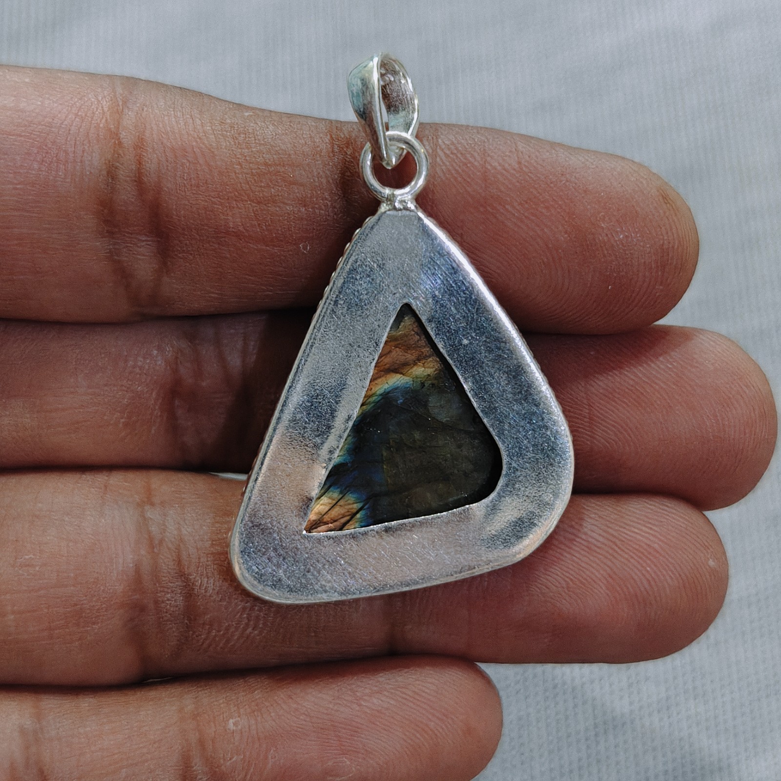Natural Labradorite 925 Sterling Silver Gemstone Pendant Handmade Pendant Gift