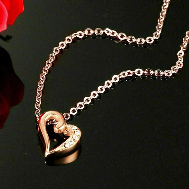 Women’s Heart Fancy Pendant 0.30ct Lab Grown Diamond In 14k Rose Gold Plated