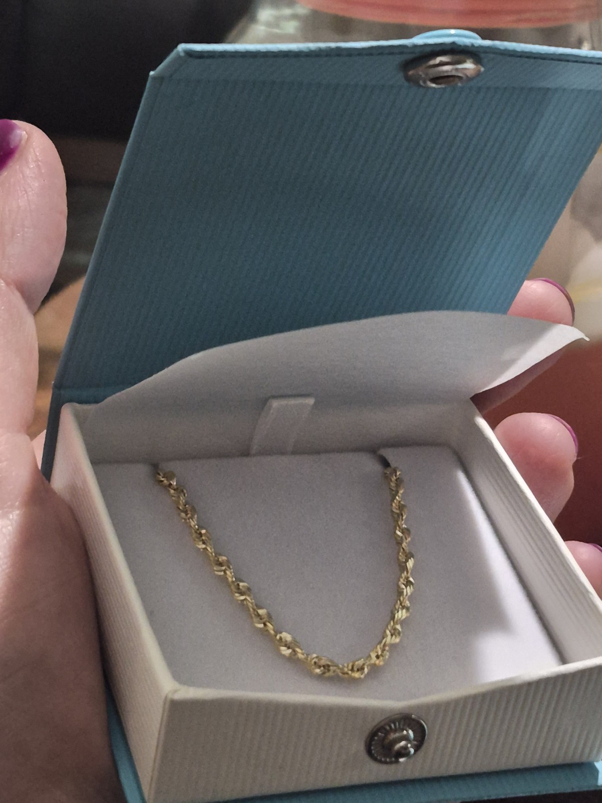 10k Solid Gold Hollow Diamond Cut Rope Chain Necklace 2.5mm 16in