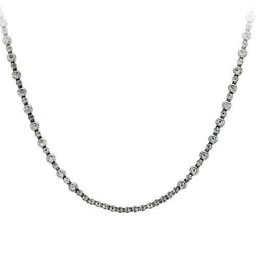Men’s Rosary Chain and Cross in Natural Diamonds 3.50 CT 34 Inches