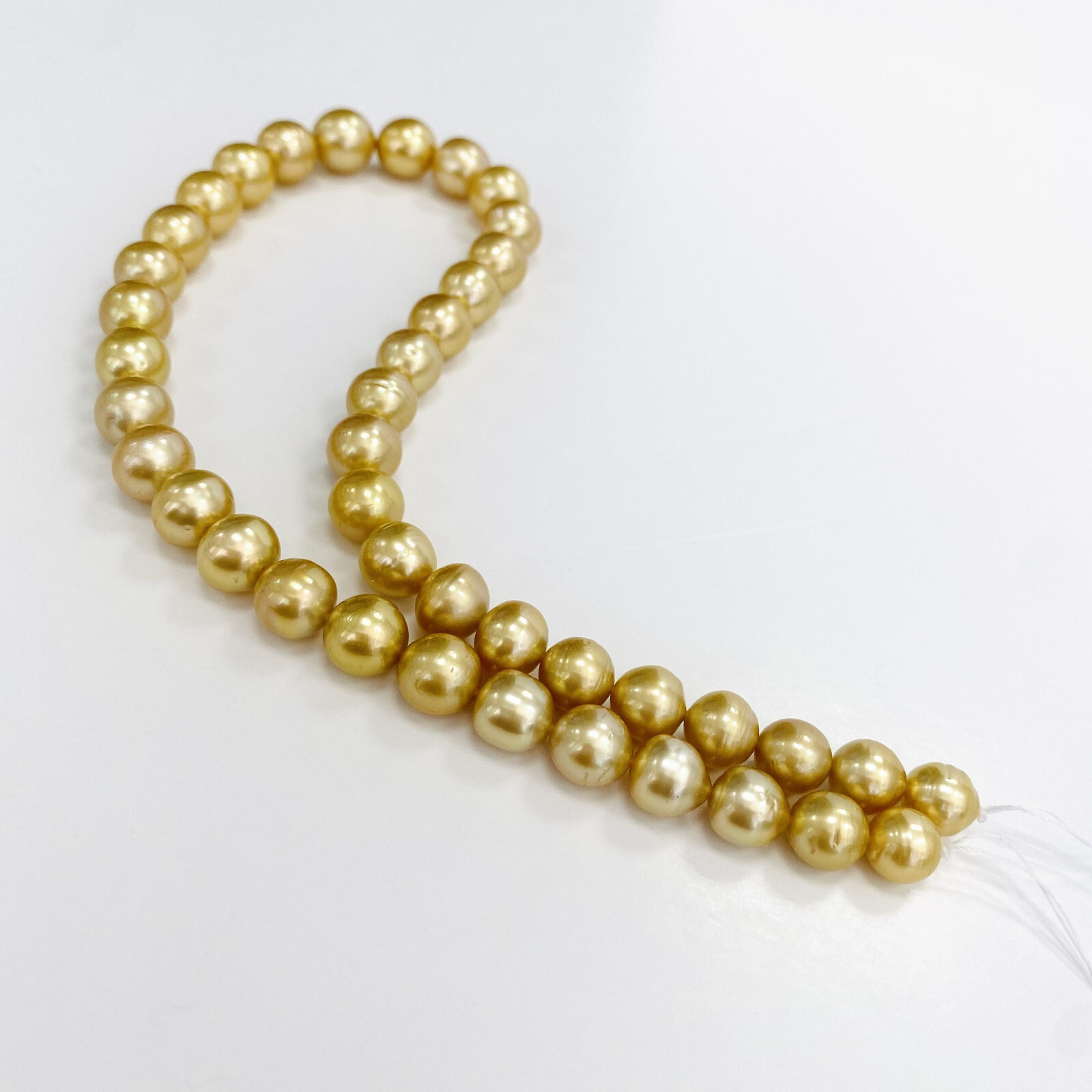 Golden South Sea Pearl Necklace Loose Strand 8-11mm Ovals Medium Gold Hi Luster