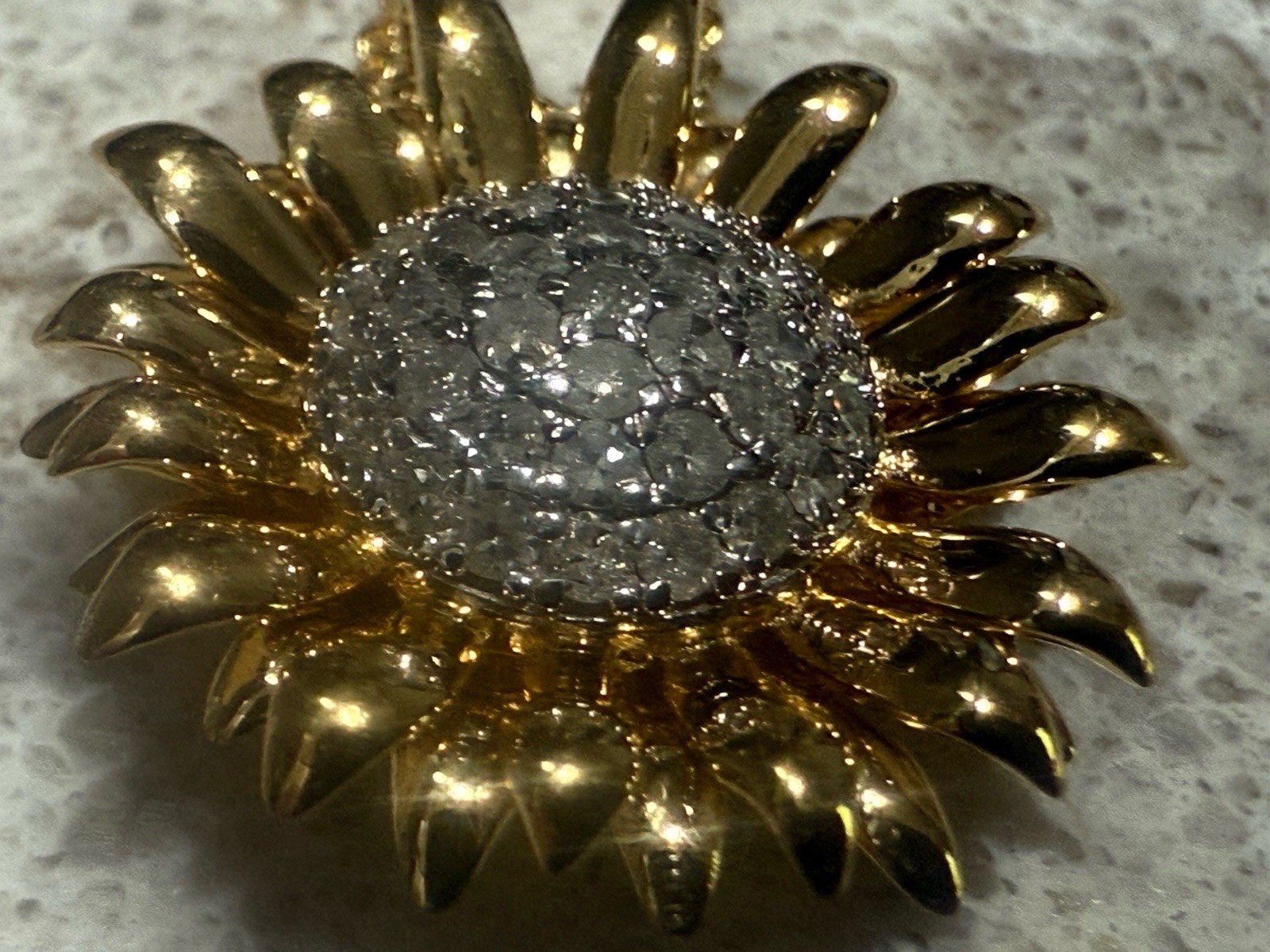Ross-Simons Diamond Sunflower Ncklc in 18k Gold Plate 20 inches