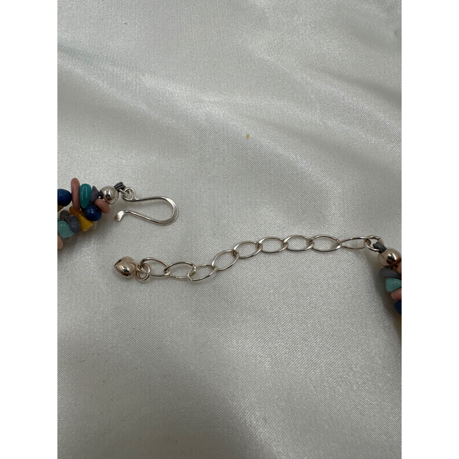 Jay King Mine Finds Confetti Multi Gemstone 3 Strand Necklace Silver 925 NIB