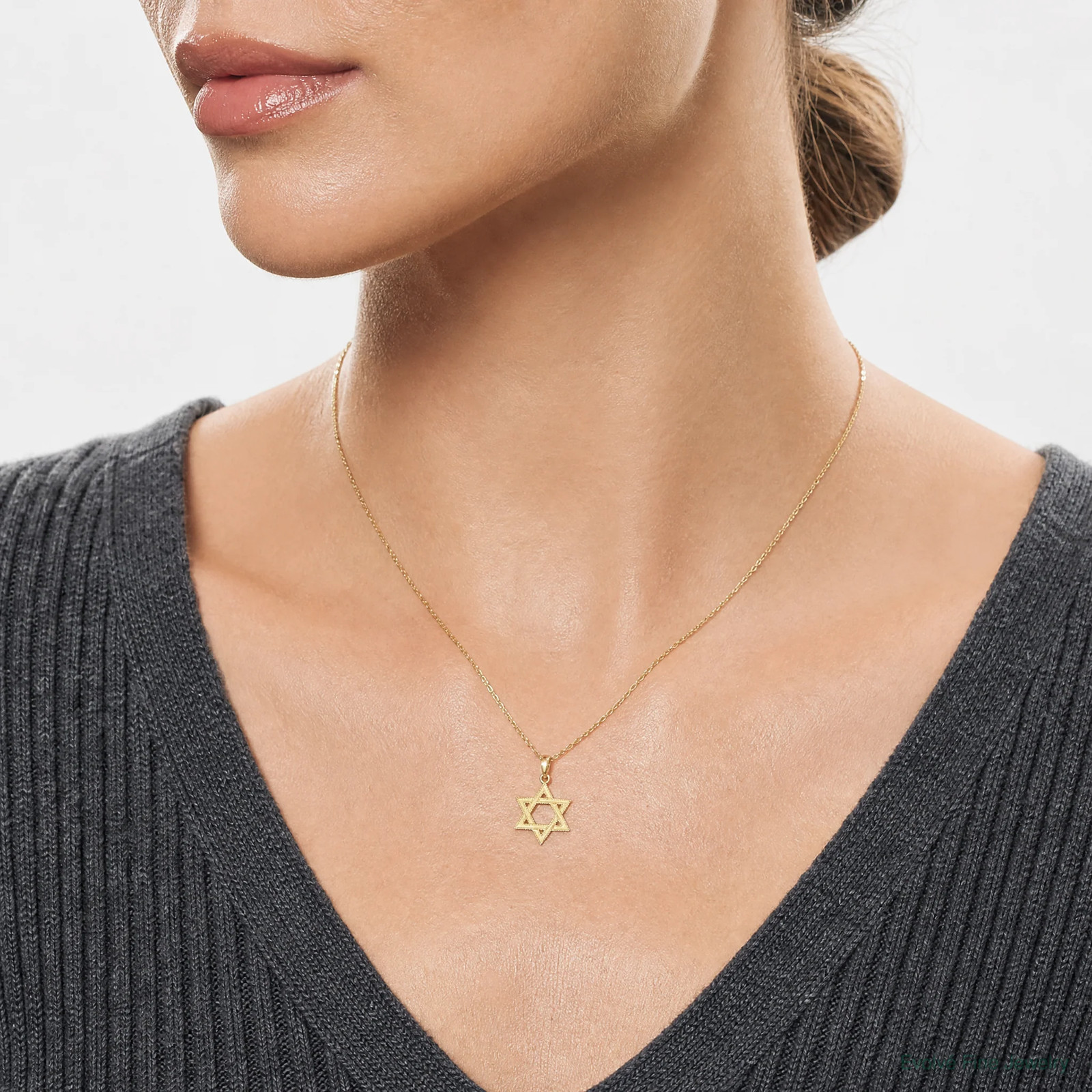 10K / 14K Yellow Gold Star Of David Pendant