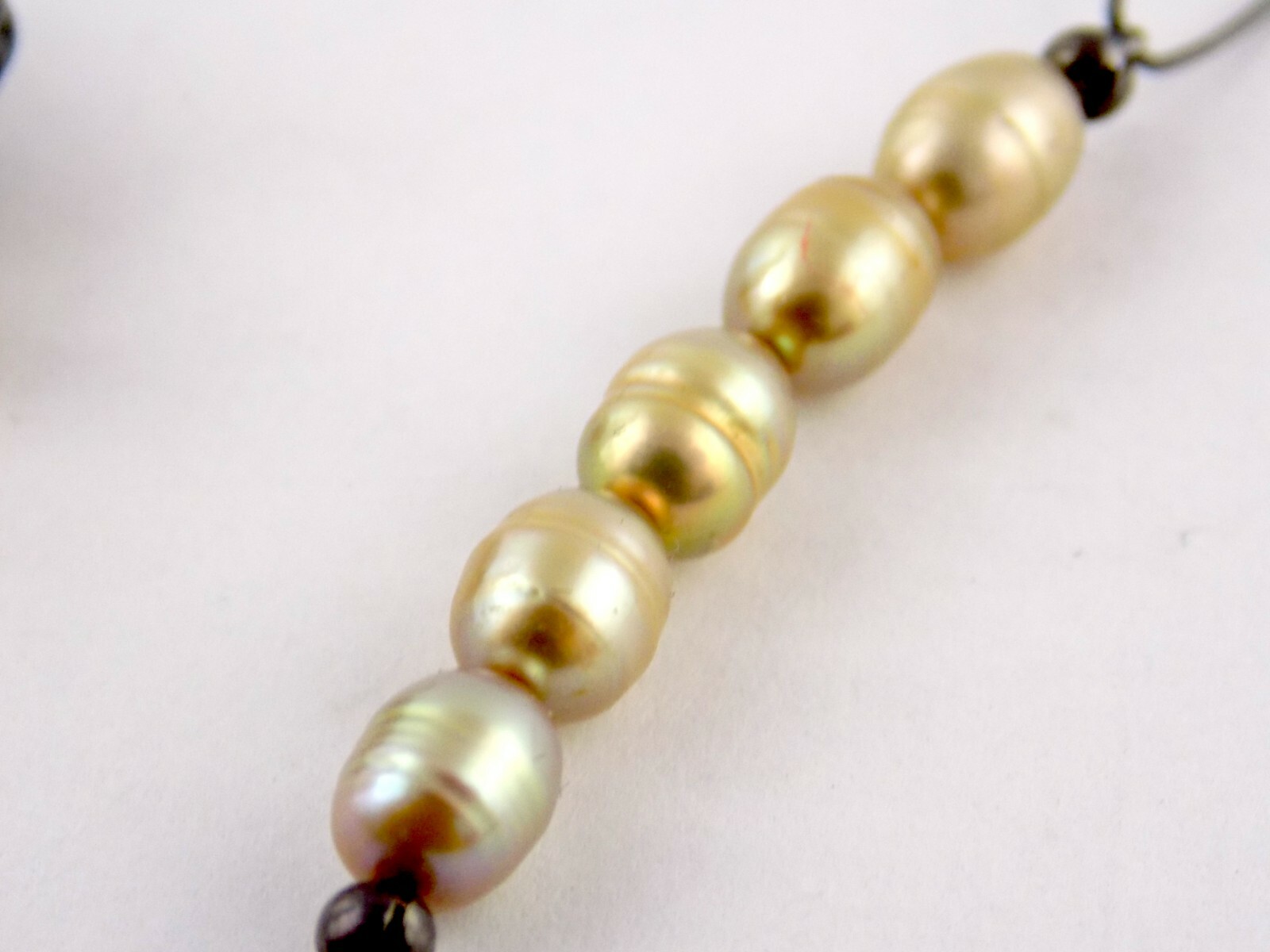 Sterling Silver Smoky Quartz Agate and Pearl Beaded Necklace 925 19.3g 18 Inches