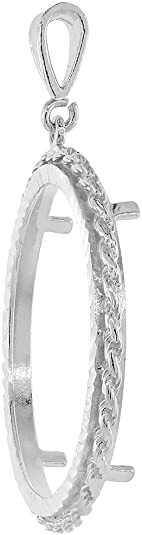 Sterling Silver Silver Eagle Rope Bezel 41 mm Coins 1 oz Dollar Coin NOT Include