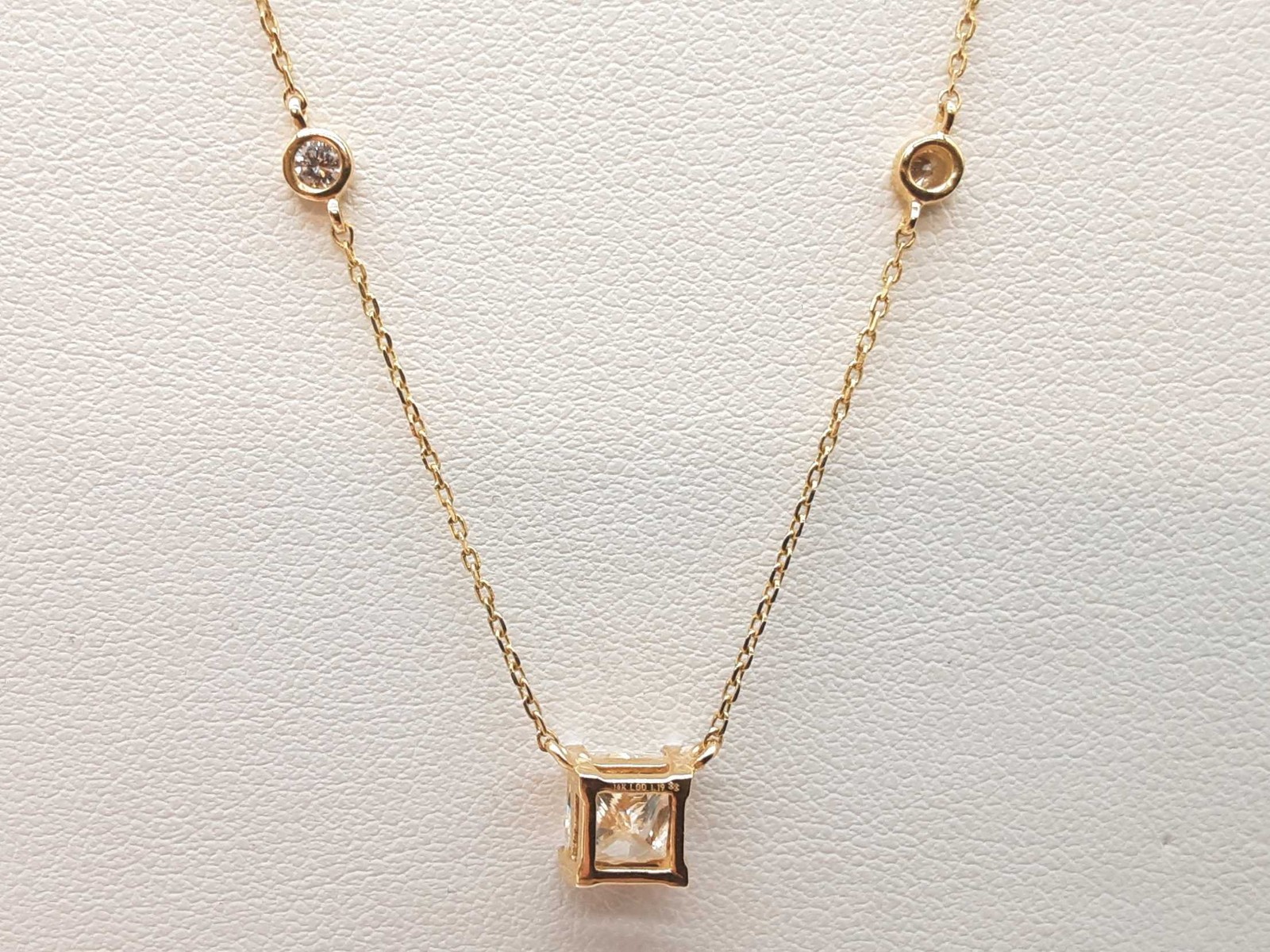0.75 Cttw Lab Grown Diamonds 14k Yg 1.9g Princess Necklace 18 In Do1225rorde