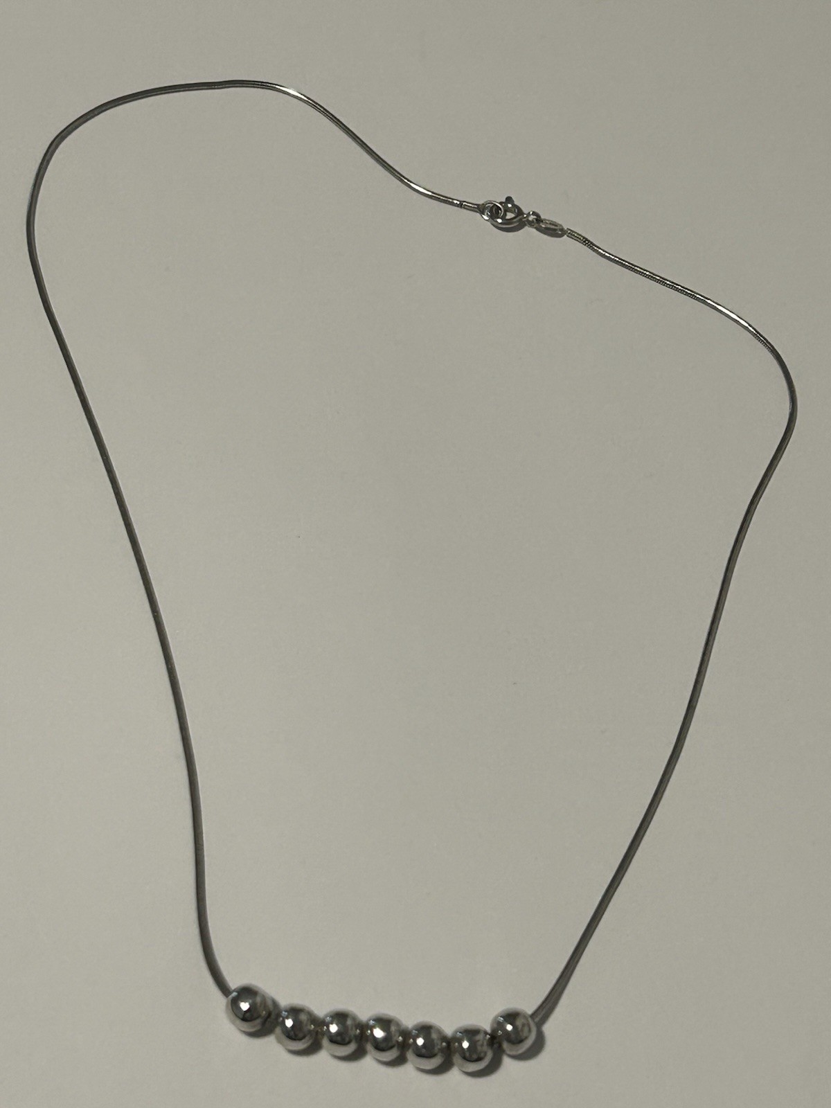 Vintage Sterling Silver Ball Bead 18” Necklace. Italy (7.63g) Full HM.