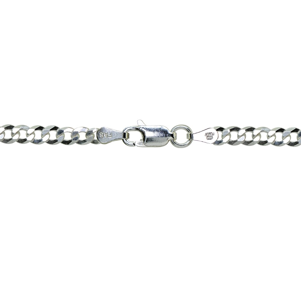 Sterling Silver Italian 5mm Diamond-Cut Cuban Curb Link Chain Necklace 24 Inches