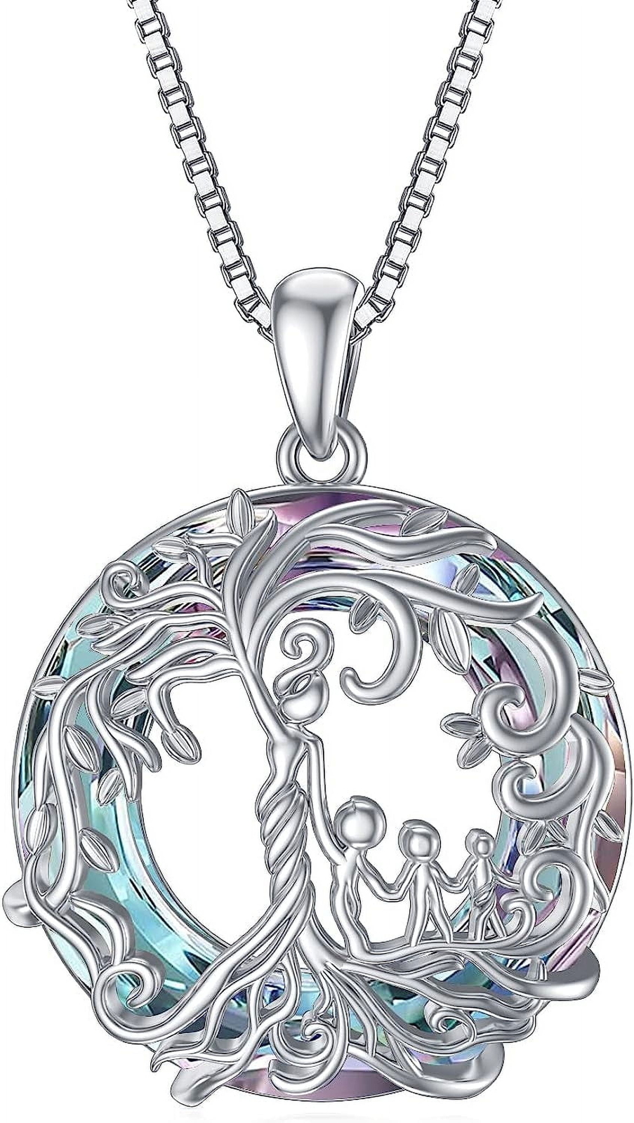 Valentines Day Gifts for Mom S925 Sterling Silver Mother and 3 Family Members Tr