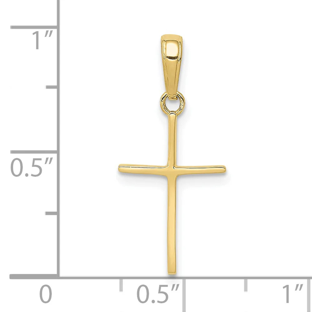 10K / 14K Yellow Gold Polished Cross Pendant