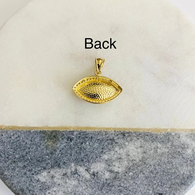 14k Solid Gold Mother of Pearl Evil Eye 20mm Pendant – PT2231
