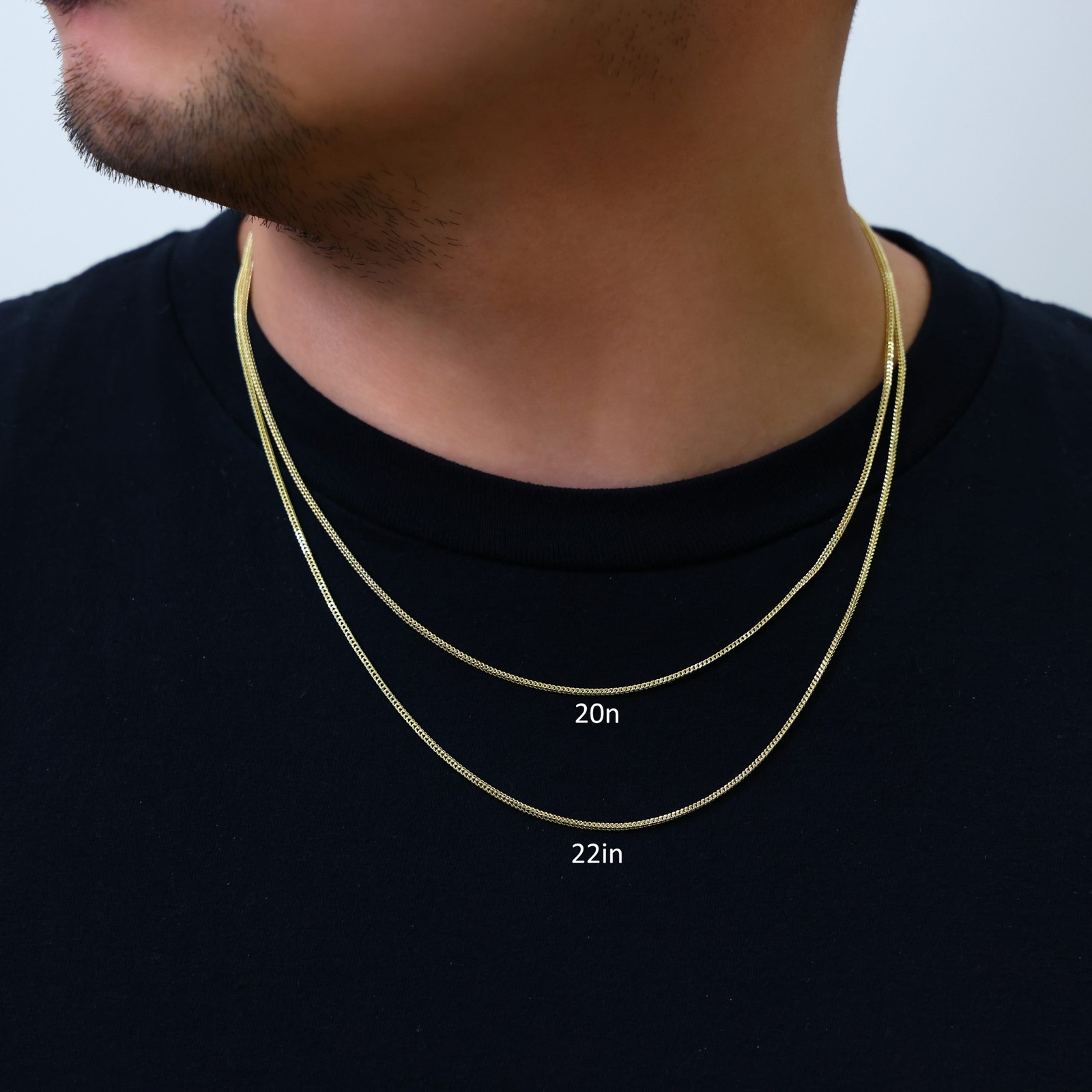 10K Yellow Gold 1.5mm Foxtail Wheat Square Box Franco Pendant Necklace Chain 22″