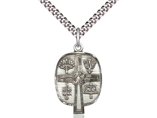 Sterling Silver Presbyterian Medal Pendant Necklace 24″ Chain GiftBox