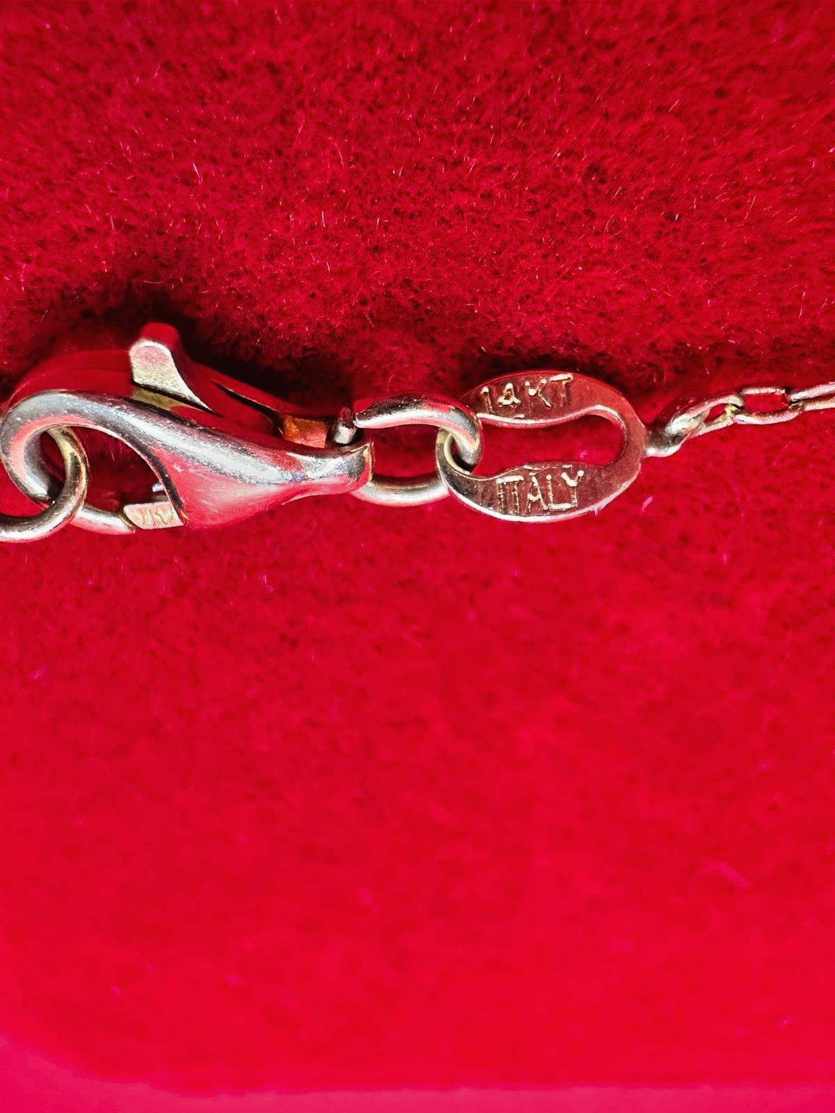 14K Oval Link Chain With Heart-Flower-Circle Charms