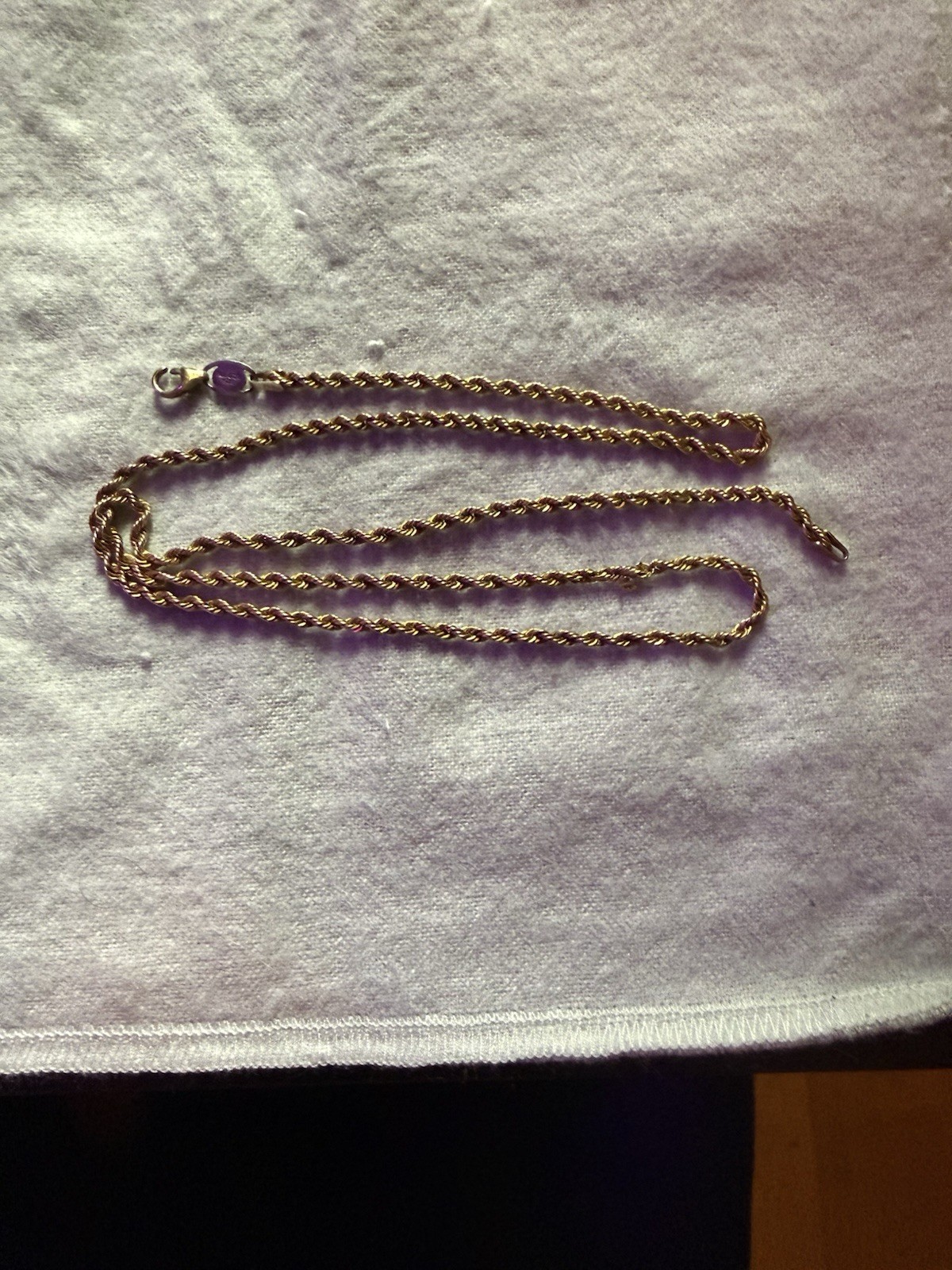 925 Sterling Silver and 10K 1/20 Gold Filled Rope Chain Necklace 9g (bonus 925)