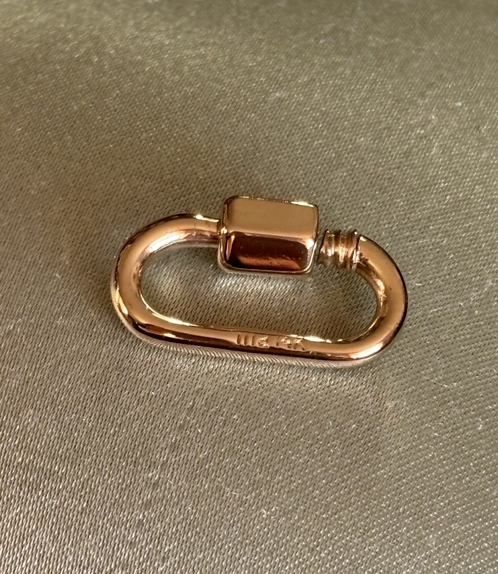Authentic Marla Aaron 14k Yellow Gold Babylock Charm Holder Connector Carabiner
