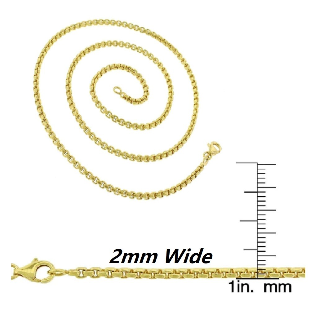 Me &Women’s 18K Yellow Gold Filled Tarnish-Free 20″ 2mm Round Box Chain Necklace