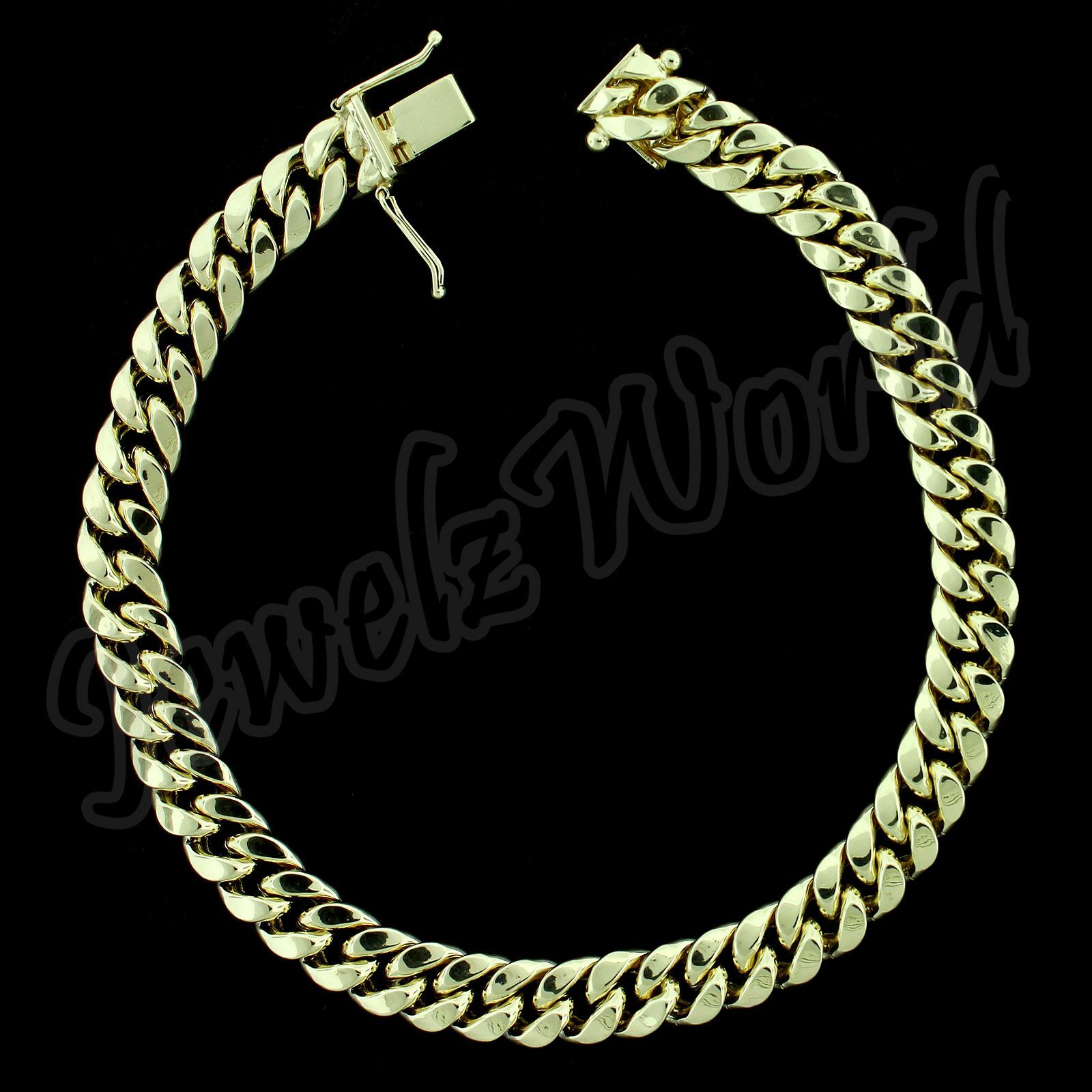 Real 10K Yellow Gold 5mm-10mm Miami Cuban Link Chain Bracelet Necklace
