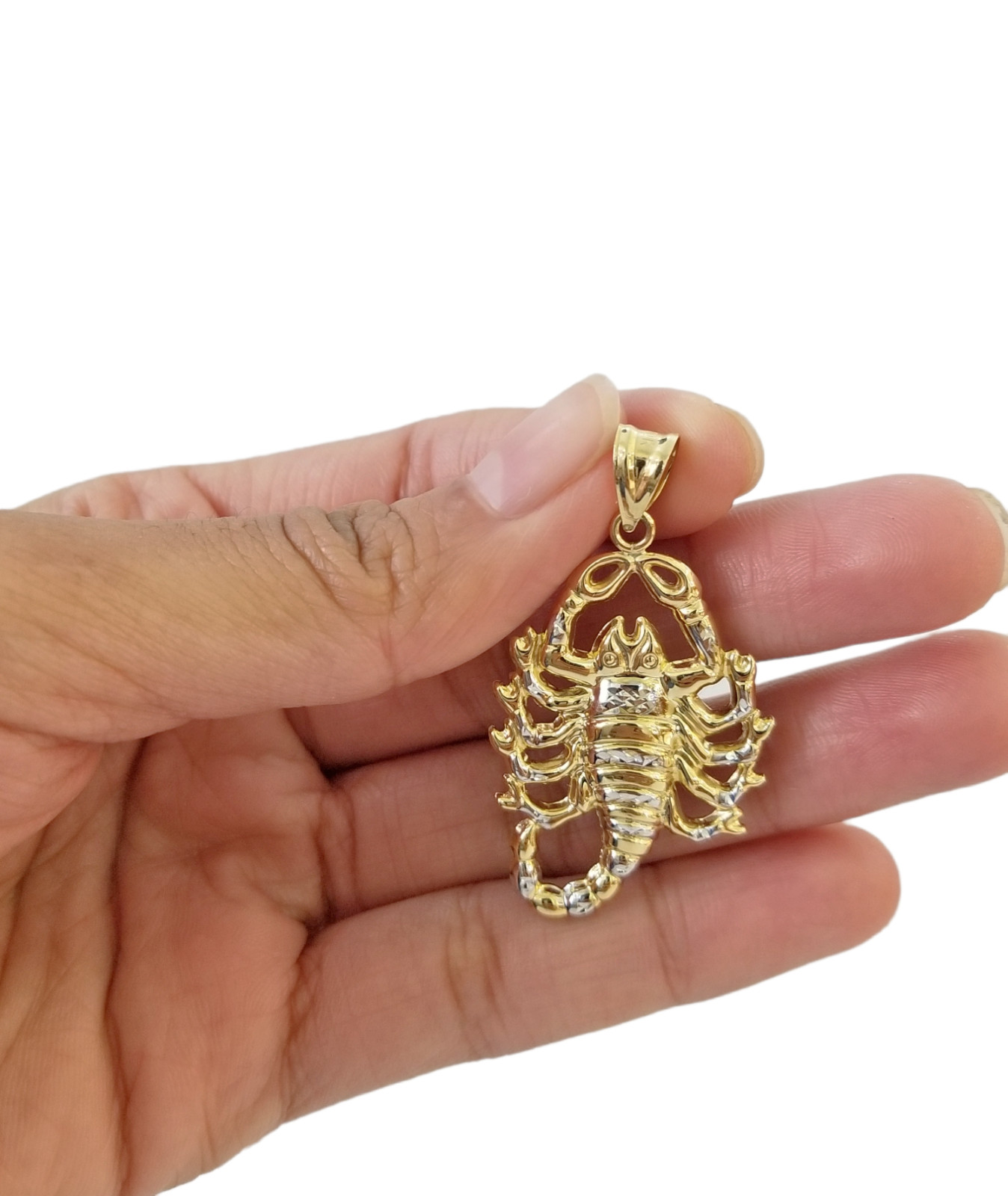 10K Yellow Gold Scorpion Charm Pendant Zodiac Sign Real 10k On Sale Free Shippin