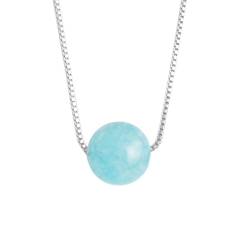 Women Natural Boho Summer Crystal Beaded Necklace Korean Style Minimalist Chain