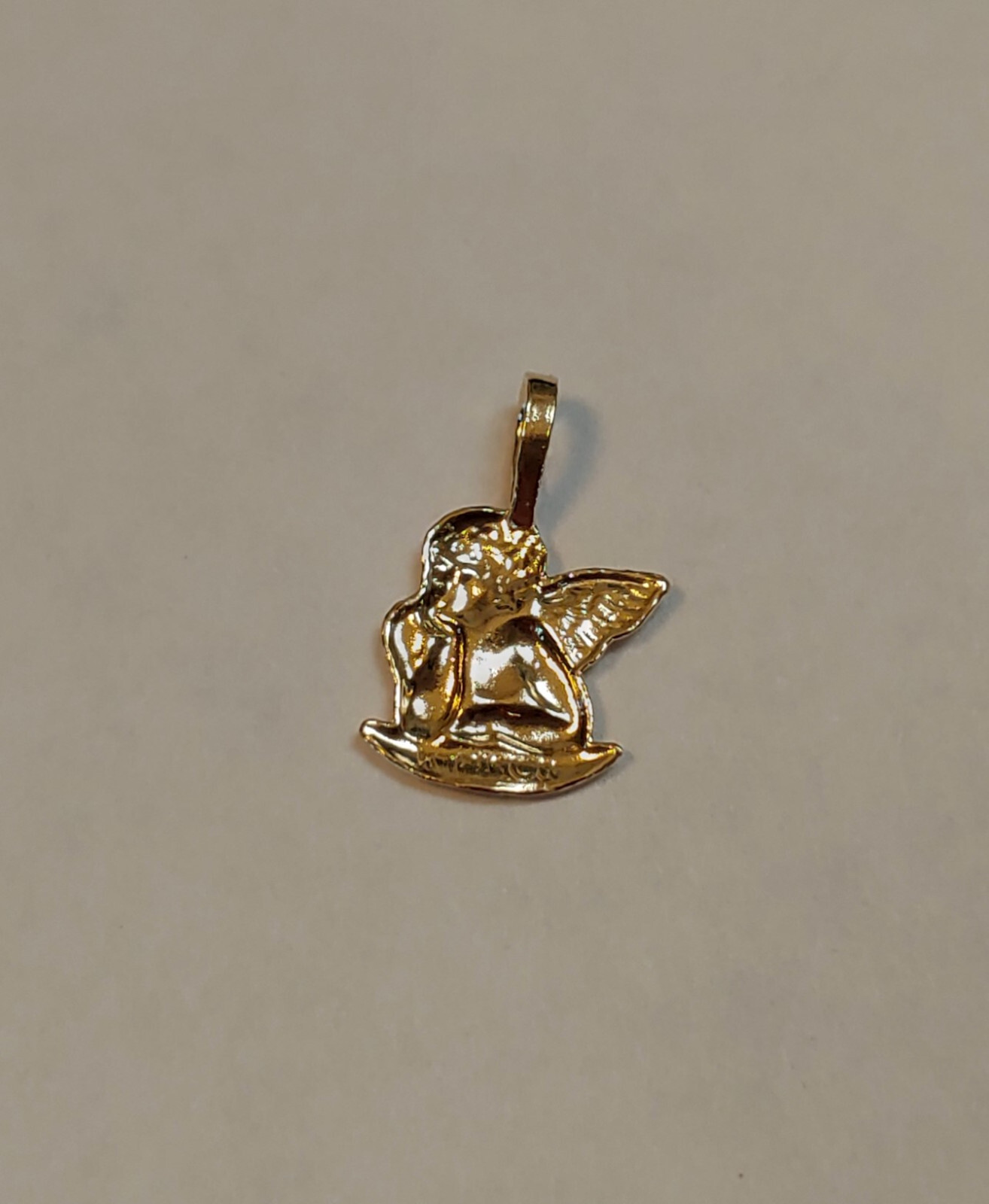 New 14k Yellow Gold Small Angel Cherub Charm Pendant