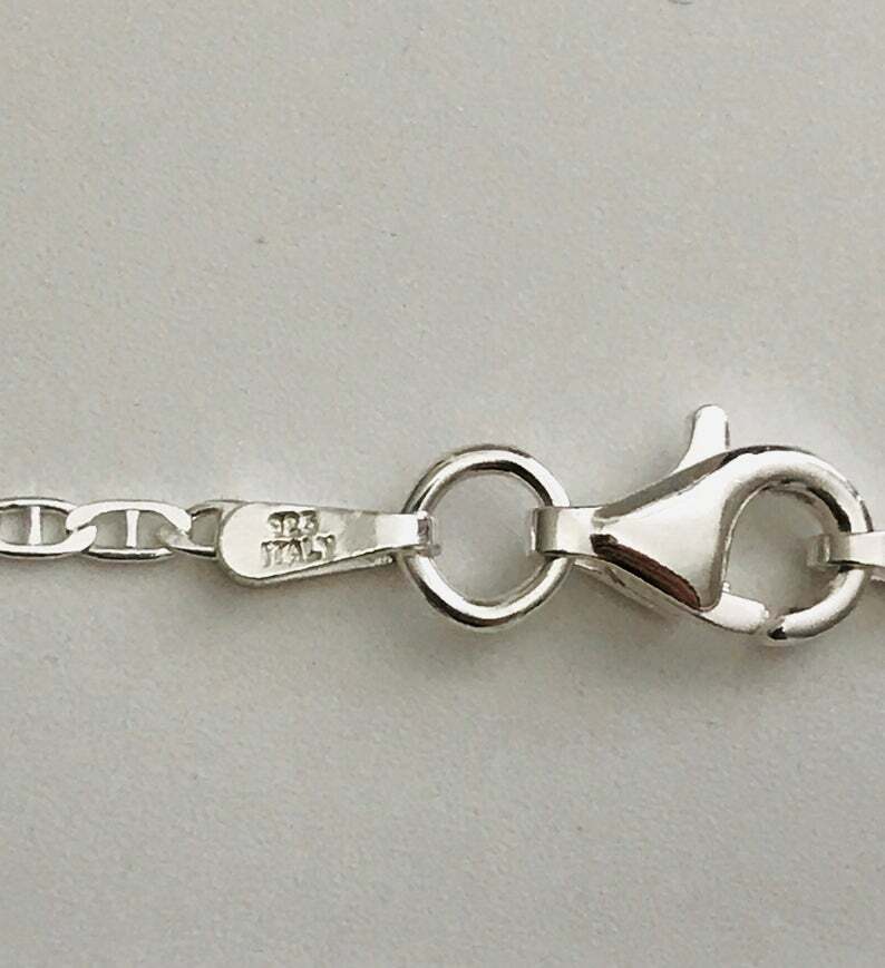 925 Sterling Silver 2mm Mariner Link Chain,Made in Italy Necklace – G050
