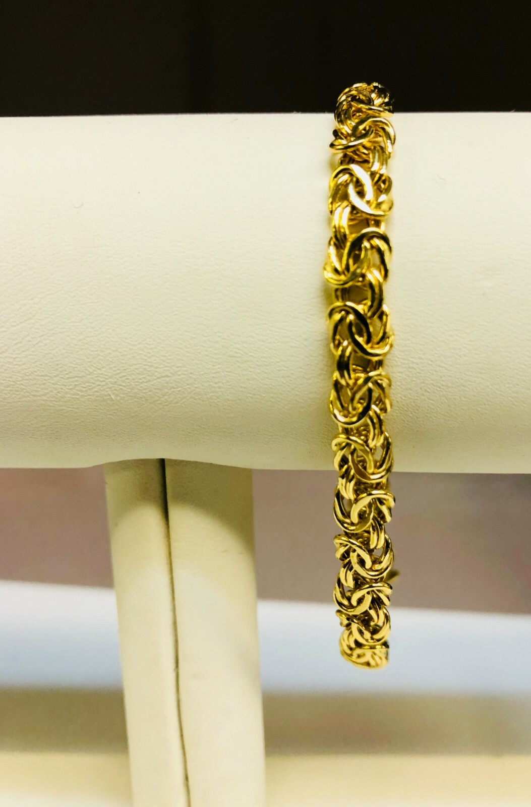 14k Yellow Gold Super Byzantine Link Fashion Chain Necklace 18″ 6mm 10.5 grams