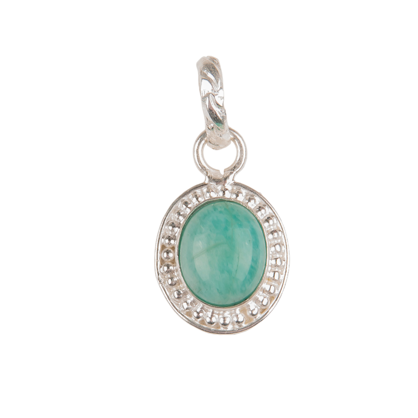 Amazonite Gemstone 925 Solid Silver Necklace Pendent 1.20″ Gift For Women