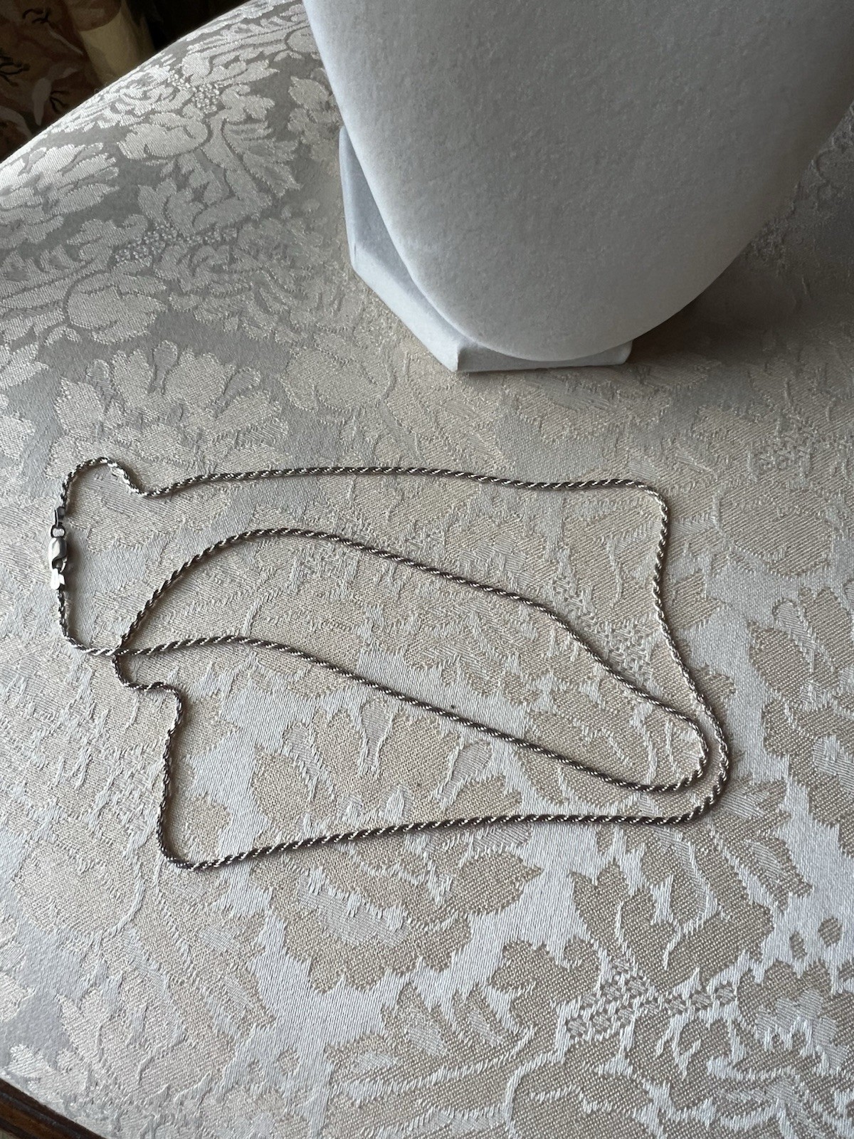929 ITALY Sterling Silver Twisted Rope Chain 30 Inches 2mm Width, 8.83gm