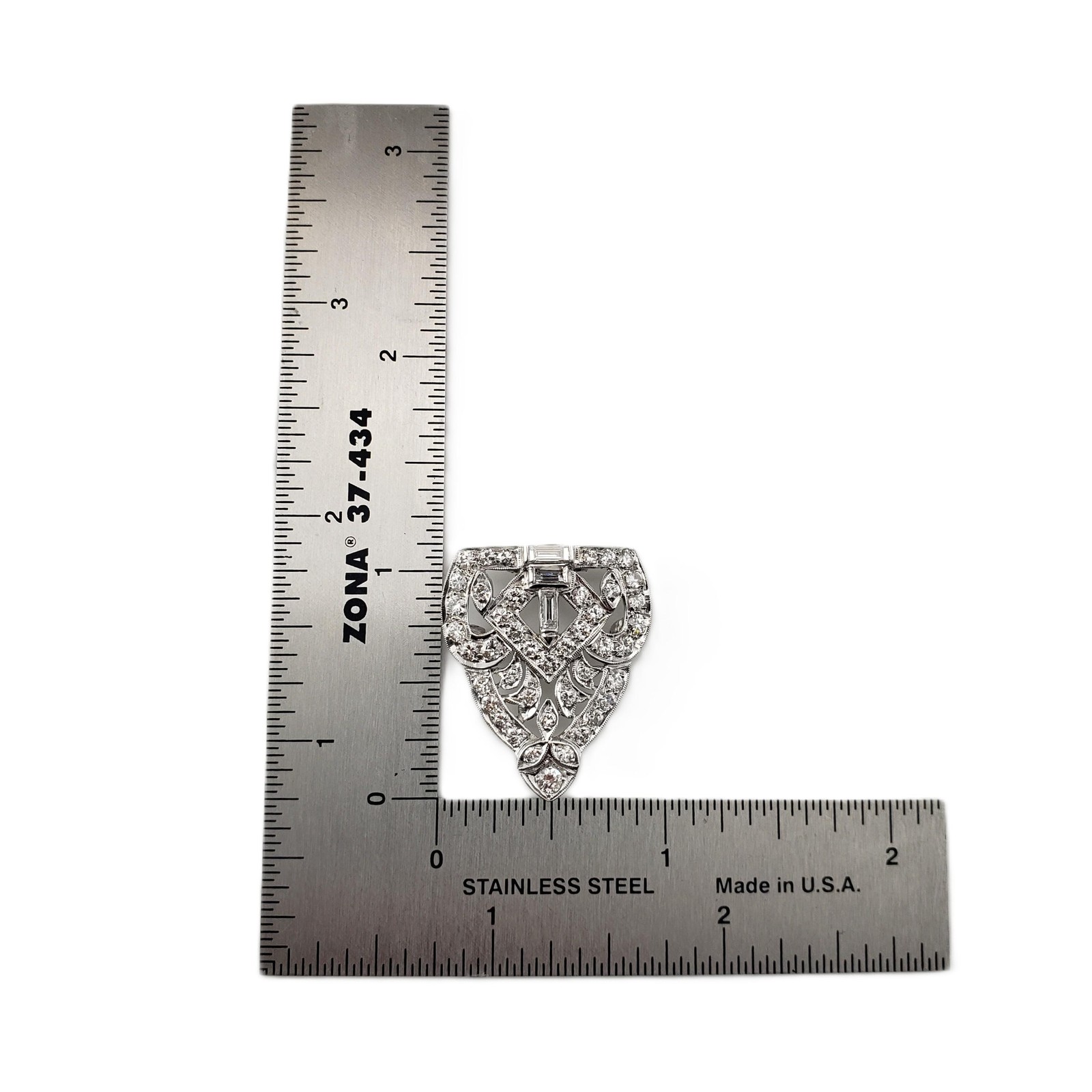 Platinum/Palladium Diamond Shield Brooch/Pendant #21255