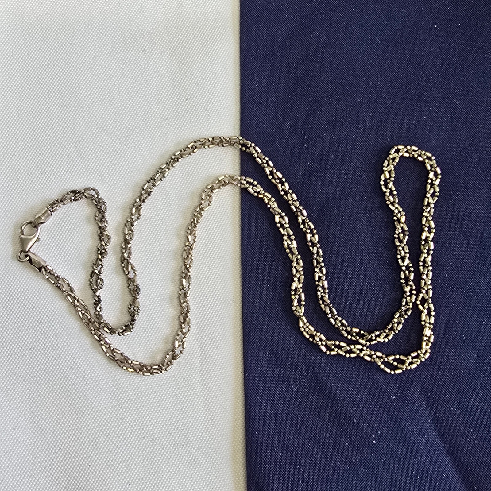 Sterling Silver Necklace 9.41g Fine Jewelry 23.5″ Unique Chain Lobster