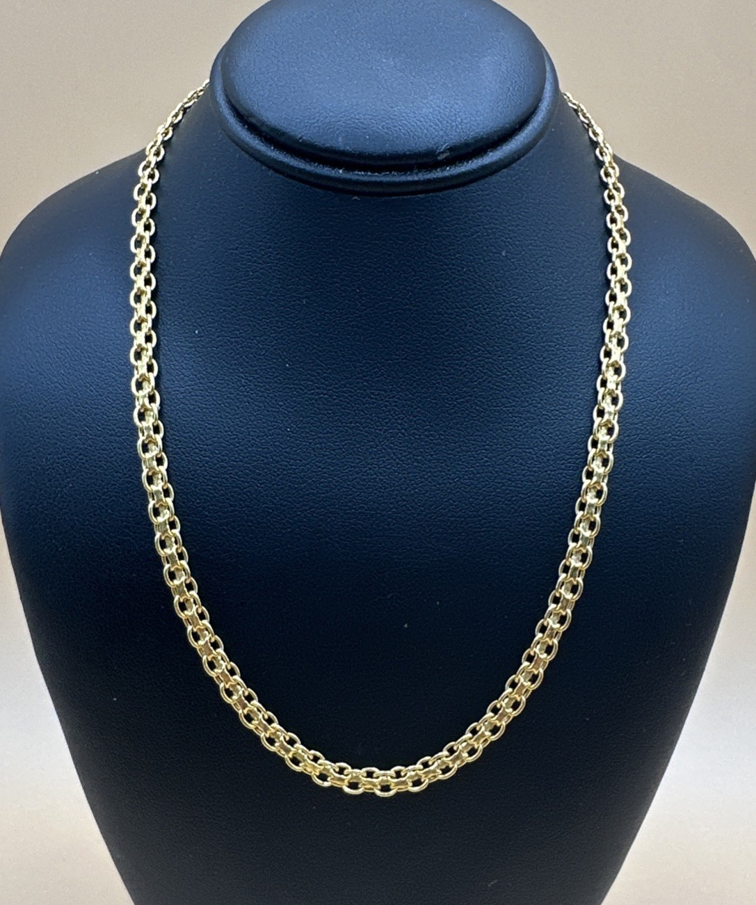 Elegant Gold Tone 925 Sterling Silver Bismark Link Chain Necklace