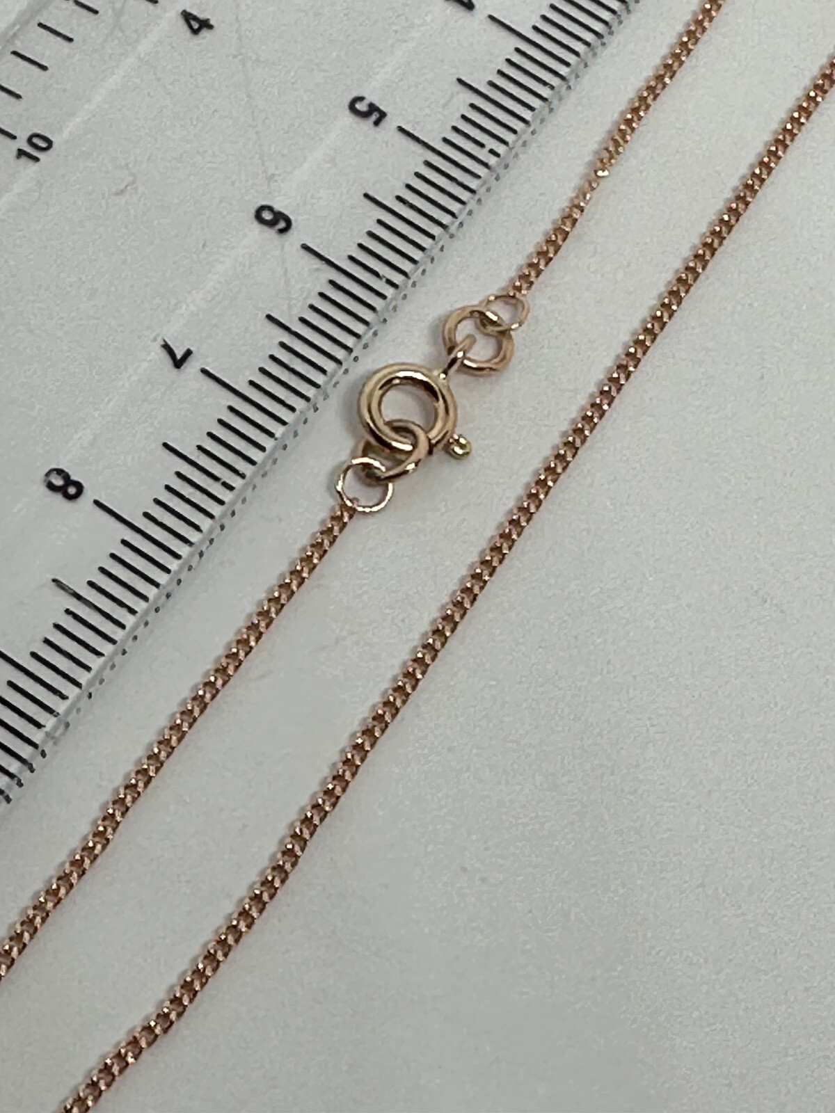 9ct Rose Red Gold 1.2mm Curb Link Chain 30″ / 75cm Neck Chain (R14C)