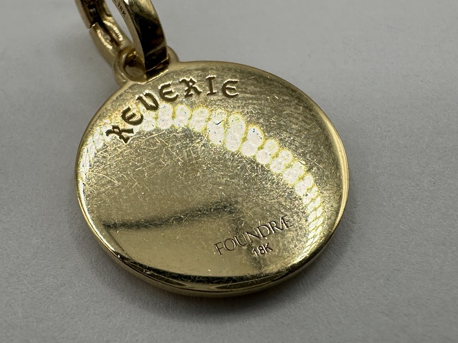 FoundRae Reverie Butterfly Baby Medallion 18k Yellow Gold Diamond -E76