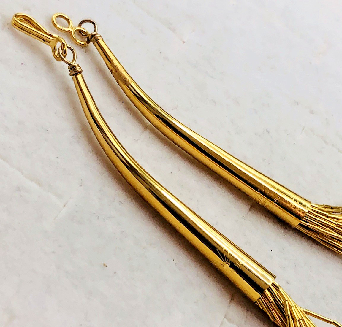 Vtg Gold Plated Sterling Silver Liquid Silver 30 Inch Necklace & 7 Inch Bracelet