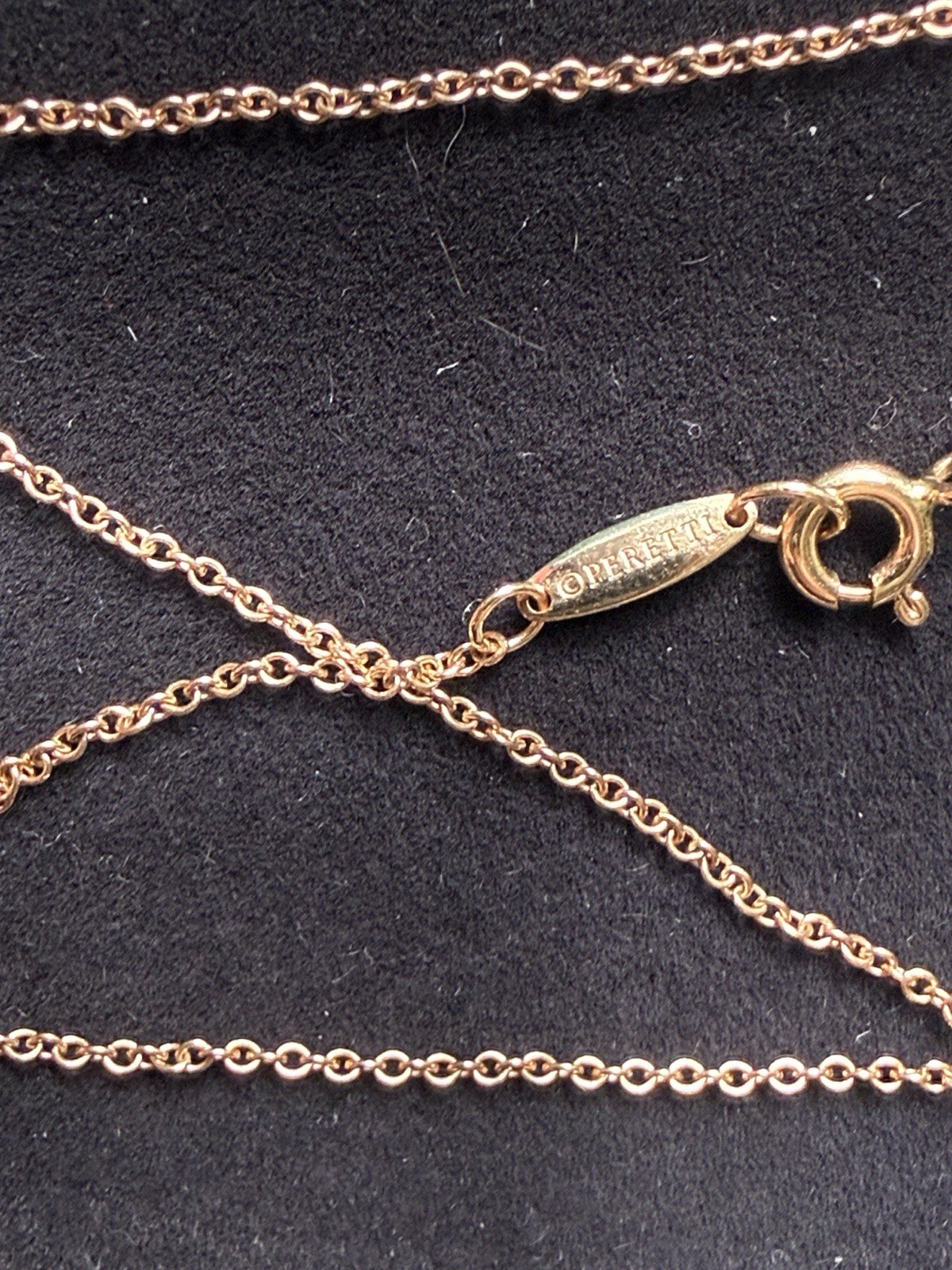 Tiffany and Co Elsa Peretti Rose Gold Single Diamond Necklace