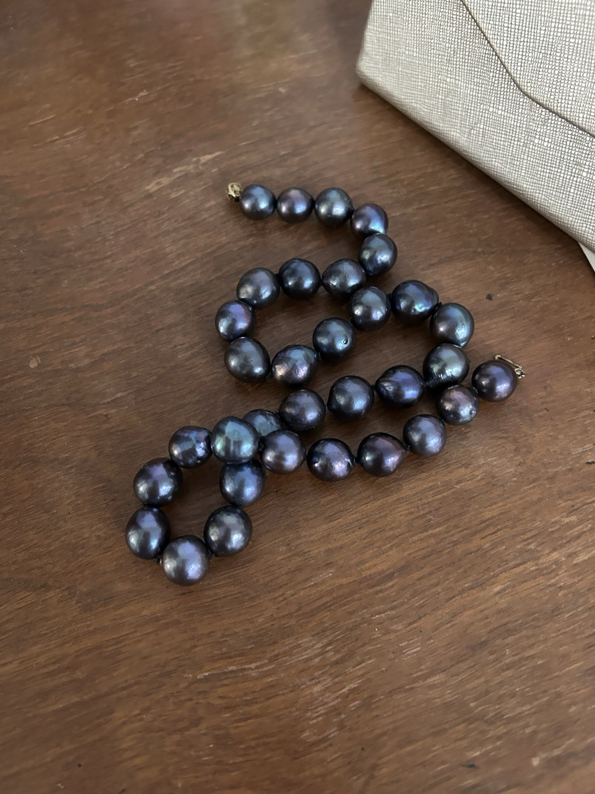 Tahitian Baroque Pearl Necklace Single Strand 18″